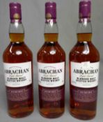 3 ganze Flaschen Abrachan Whisky, Scotland.