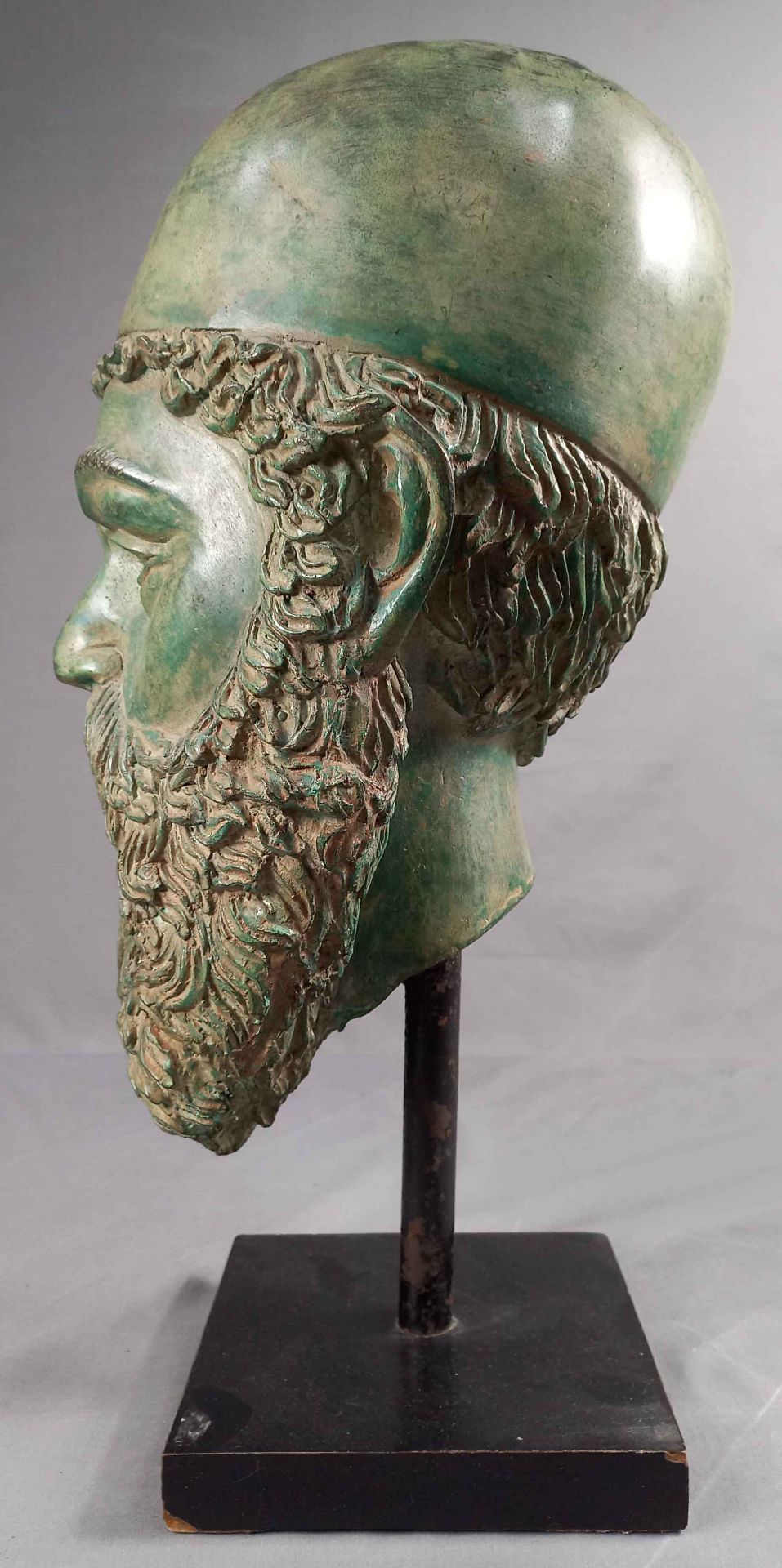 Bronzekopf im Stil griechische Antike. - Bild 7 aus 10