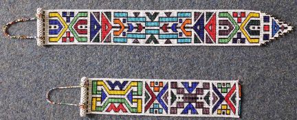 2 afrikanische Perlen Halsbehänge der Ndebele.