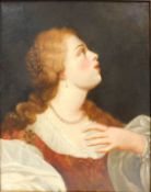 UNSIGNIERT (XIX). Portrait einer Dame mit Perlenkette.