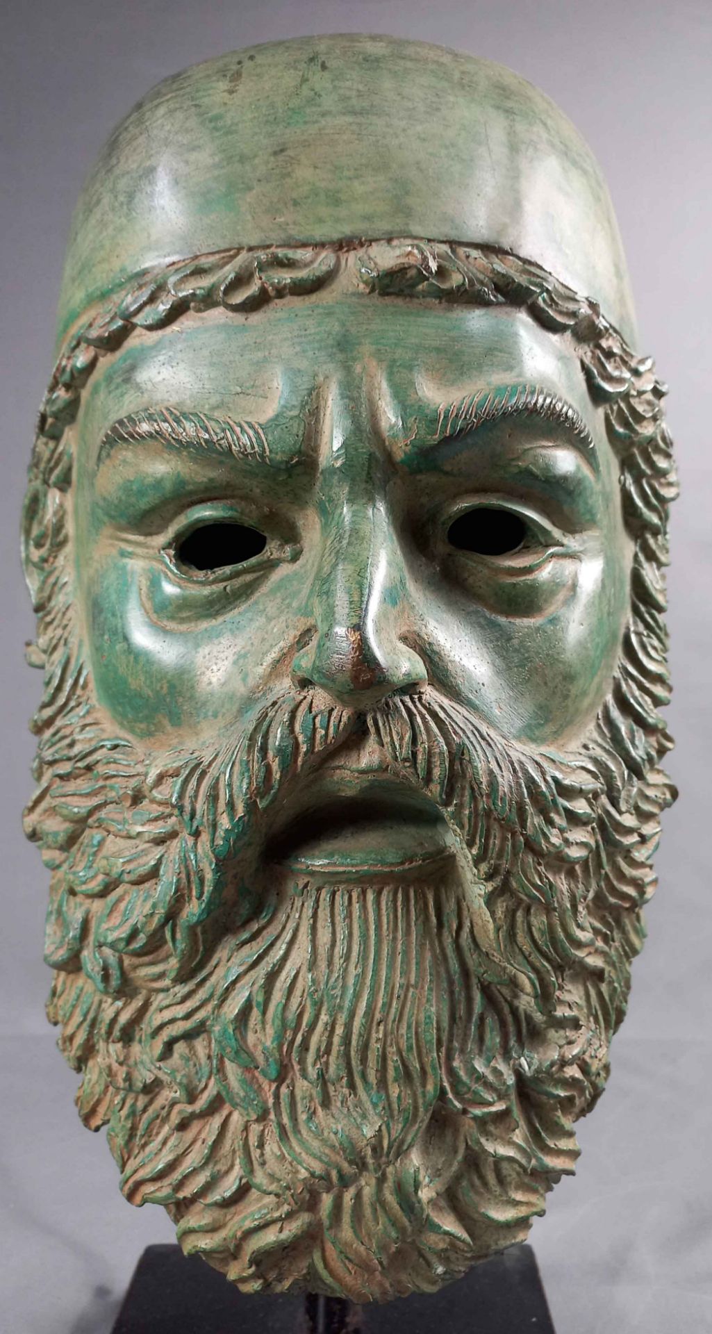 Bronzekopf im Stil griechische Antike. - Bild 2 aus 10