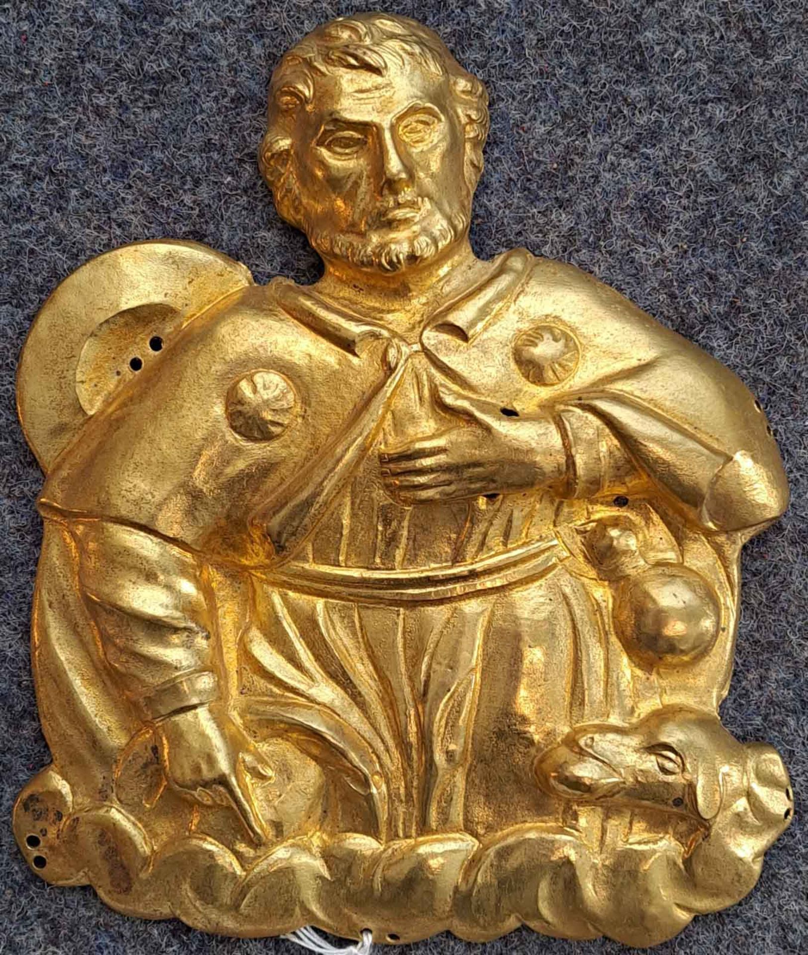 2 Applikationen. Wohl Kupfer vergoldet. 16. / 17. Jahrhundert. - Bild 2 aus 4