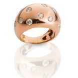 Rosegold-Ring mit Brillanten,