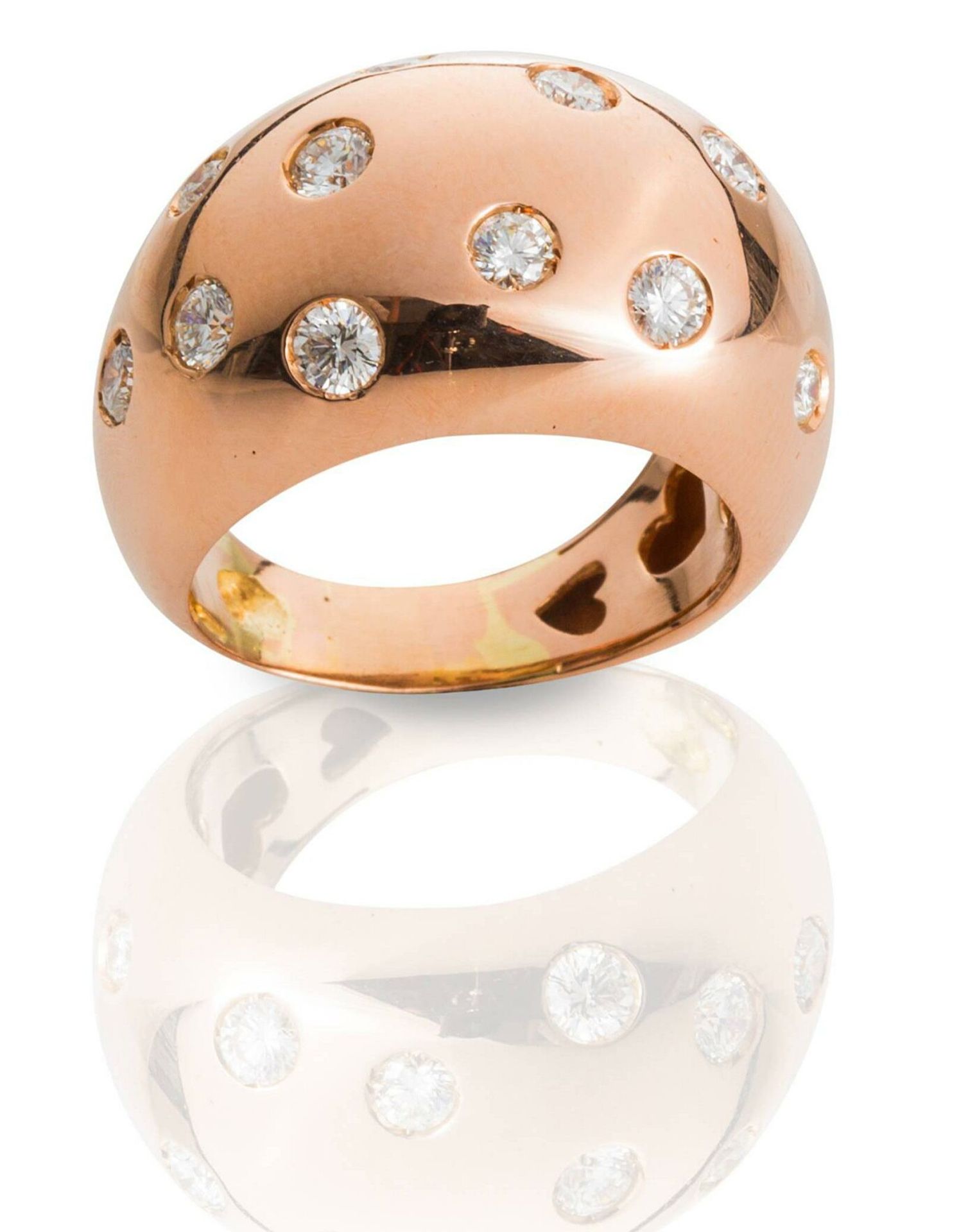 Rosegold-Ring mit Brillanten,