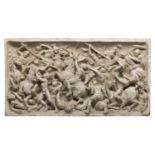 HIGH RELIEF OF ROMAN BATTLE IN MARBLE DUST EARLY 20TH CENTURY