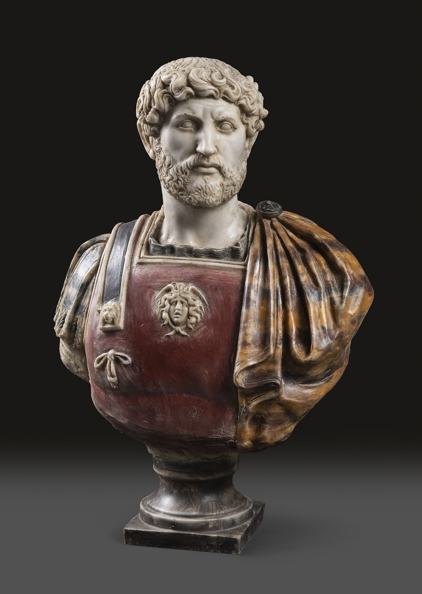 MARBLE DUST BUST OF HADRIAN EARLY 20TH CENTURY