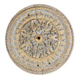 CEILING ROSE IN LACQUERED WOOD 19TH CENTURY