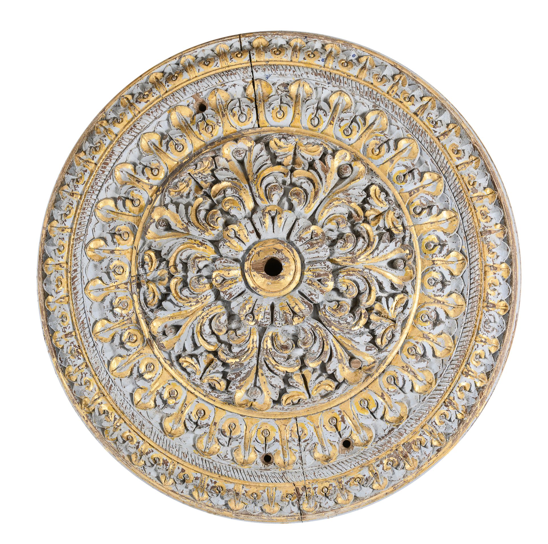 CEILING ROSE IN LACQUERED WOOD 19TH CENTURY