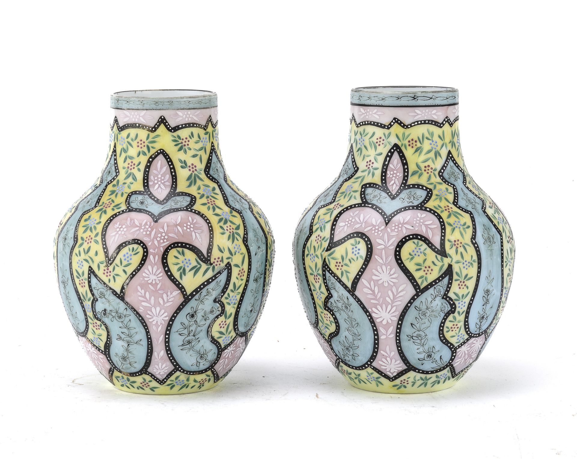 PAIR OF OPALINE VASES EARLY 20TH CENTURY