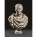 MARBLE DUST BUST OF CAESAR EARLY 20TH CENTURY