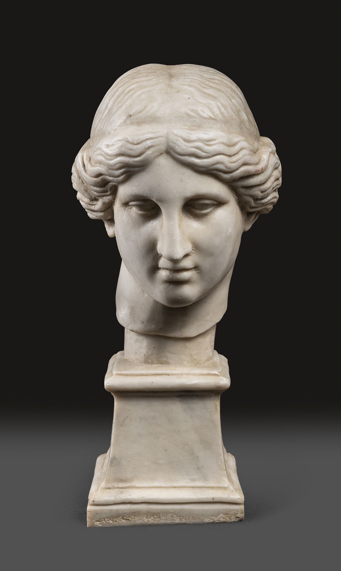MARBLE DUST HEAD OF DIANA EARLY 20TH CENTURY