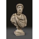 MARBLE DUST BUST OF MARCUS AURELIUS EARLY 20TH CENTURY