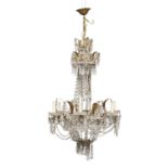 GILT METAL BELL CHANDELIER EARLY 19TH CENTURY