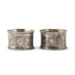 TWO SILVER NAPKIN RINGS END OF THE 19TH CENTURY