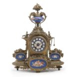 BRONZE CLOCK WITH PORCELAIN 19TH CENTURY