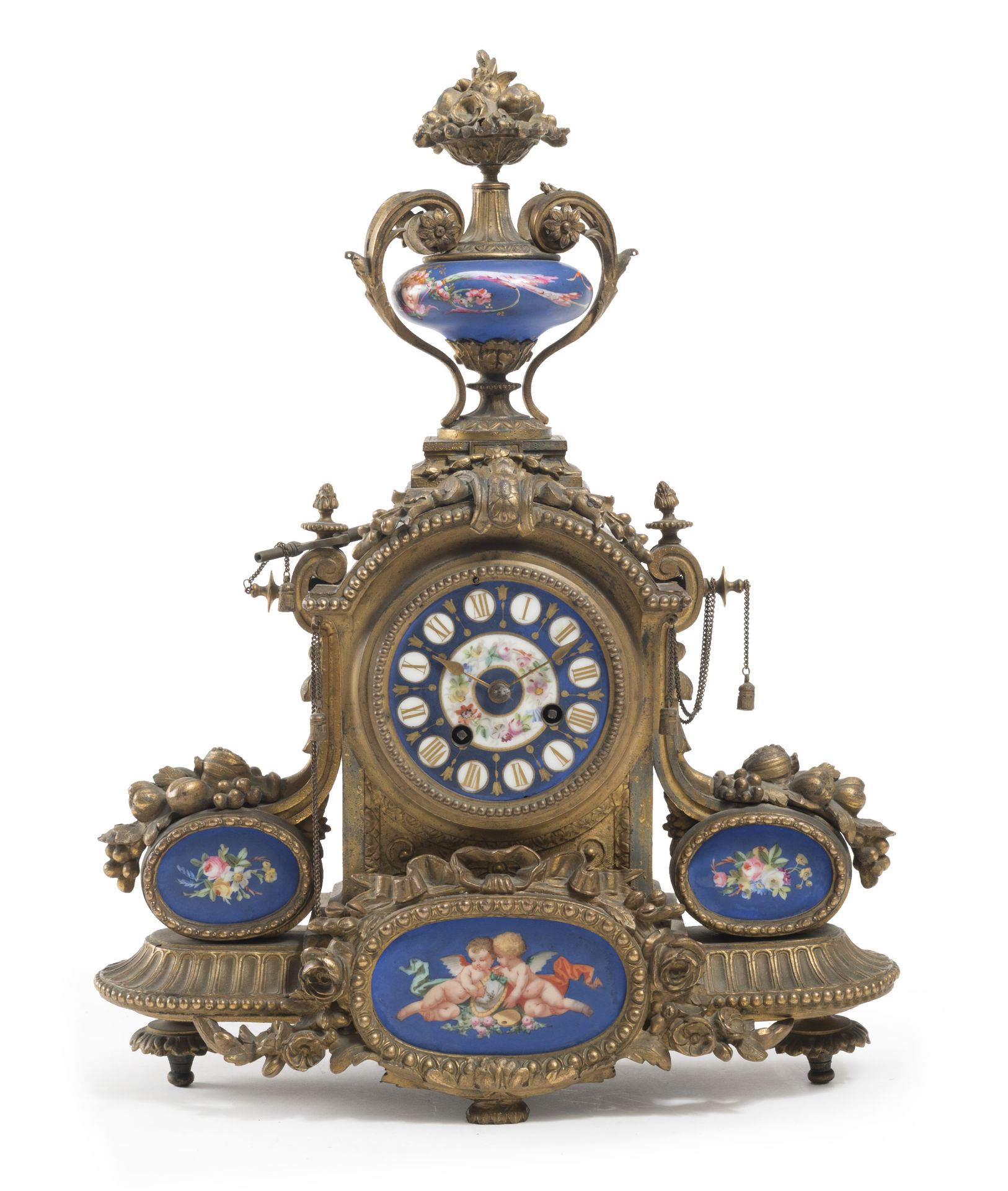 BRONZE CLOCK WITH PORCELAIN 19TH CENTURY