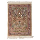 KIRMAN BEDSIDE RUG MID 20TH CENTURY