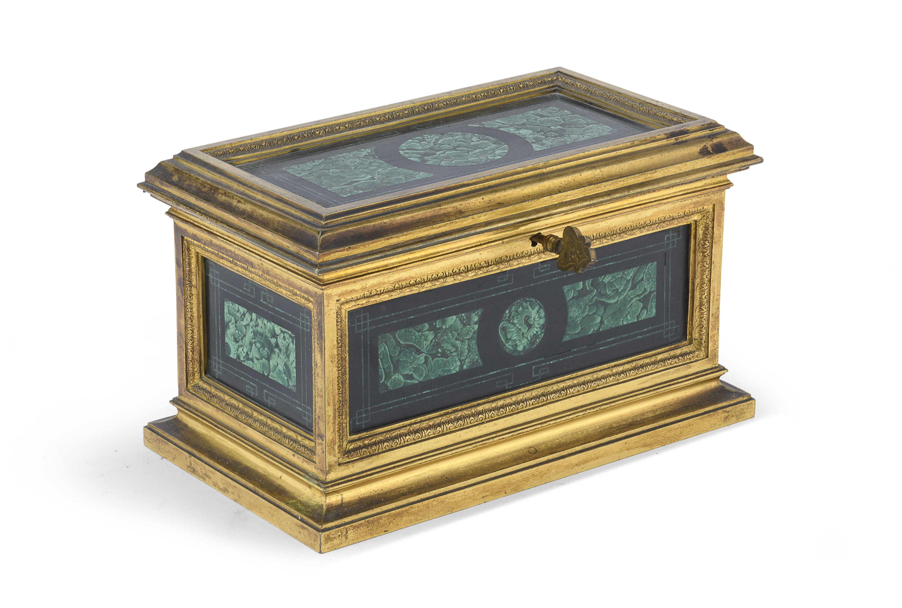 GILT WOOD AND BRONZE BOX OF ALEXANDRE TAHAN (Paris 1813 1892) 19th CENTURY