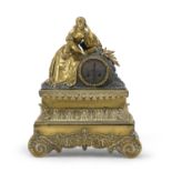 BRONZE MANTEL CLOCK FIRST HALF 19TH CENTURY