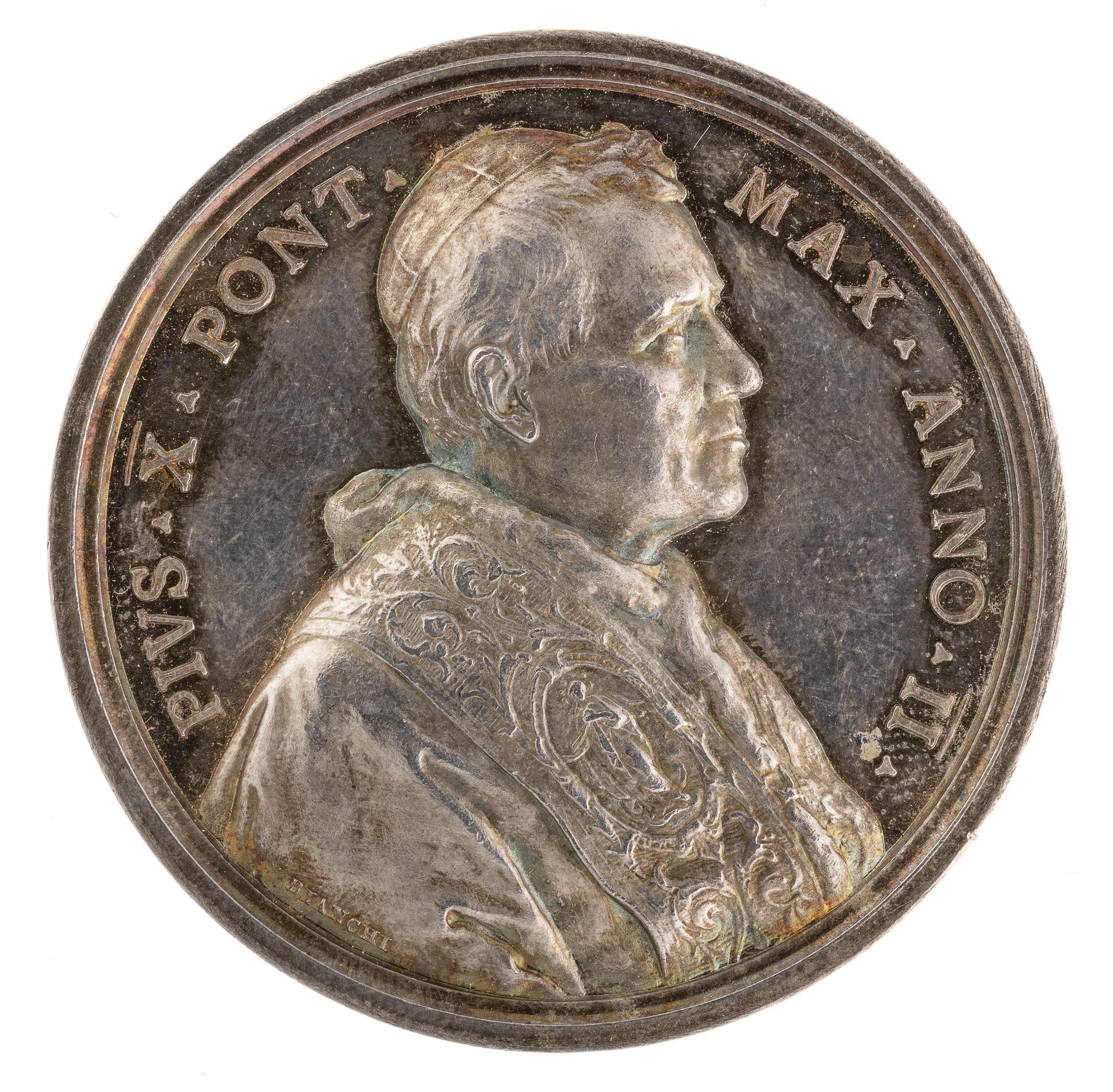 ANNUAL MEDAL OF POPE PIUS X IN SILVER 1904