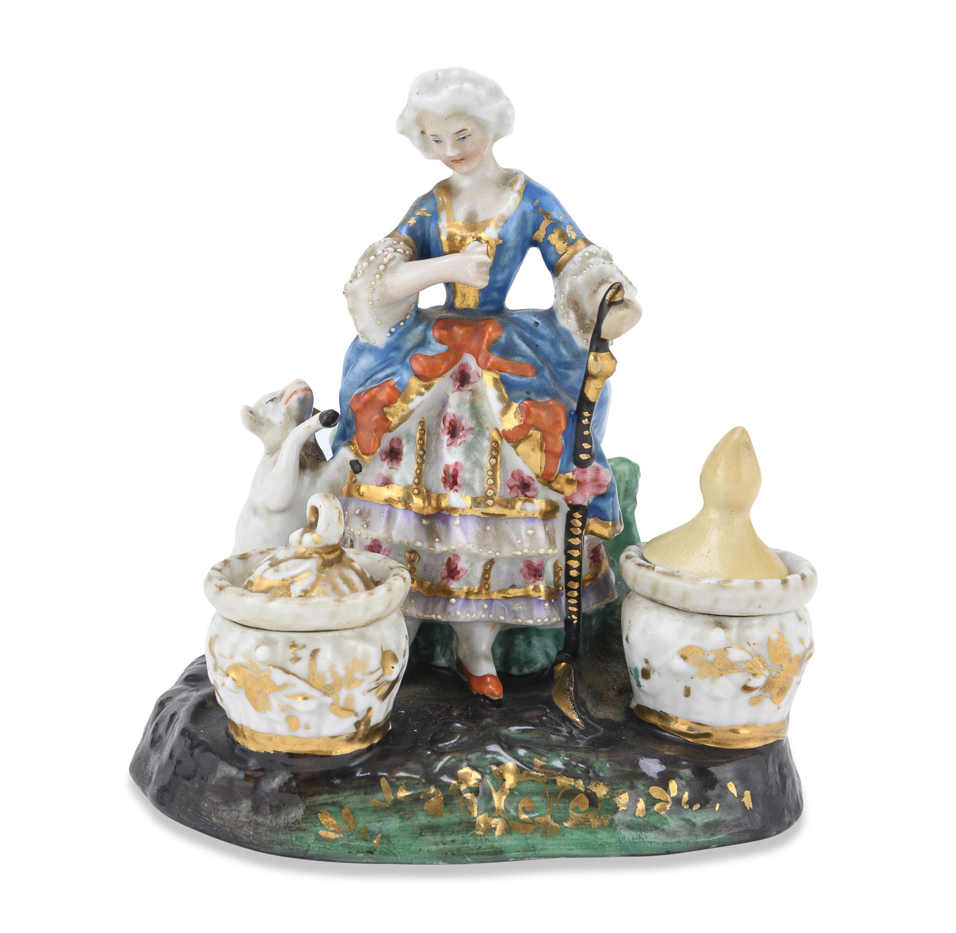 SMALL PORCELAIN INKWELL 19TH CENTURY