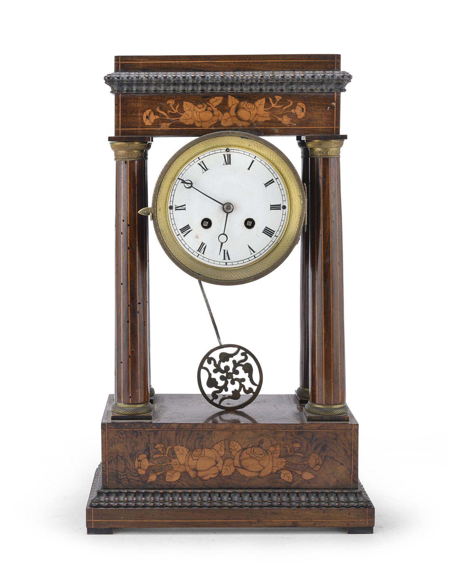 ROSEWOOD MANTEL CLOCK CHARLES X PERIOD