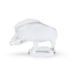 BOAR SCULPTURE IN SATIN GLASS LALIQUE 20TH CENTURY