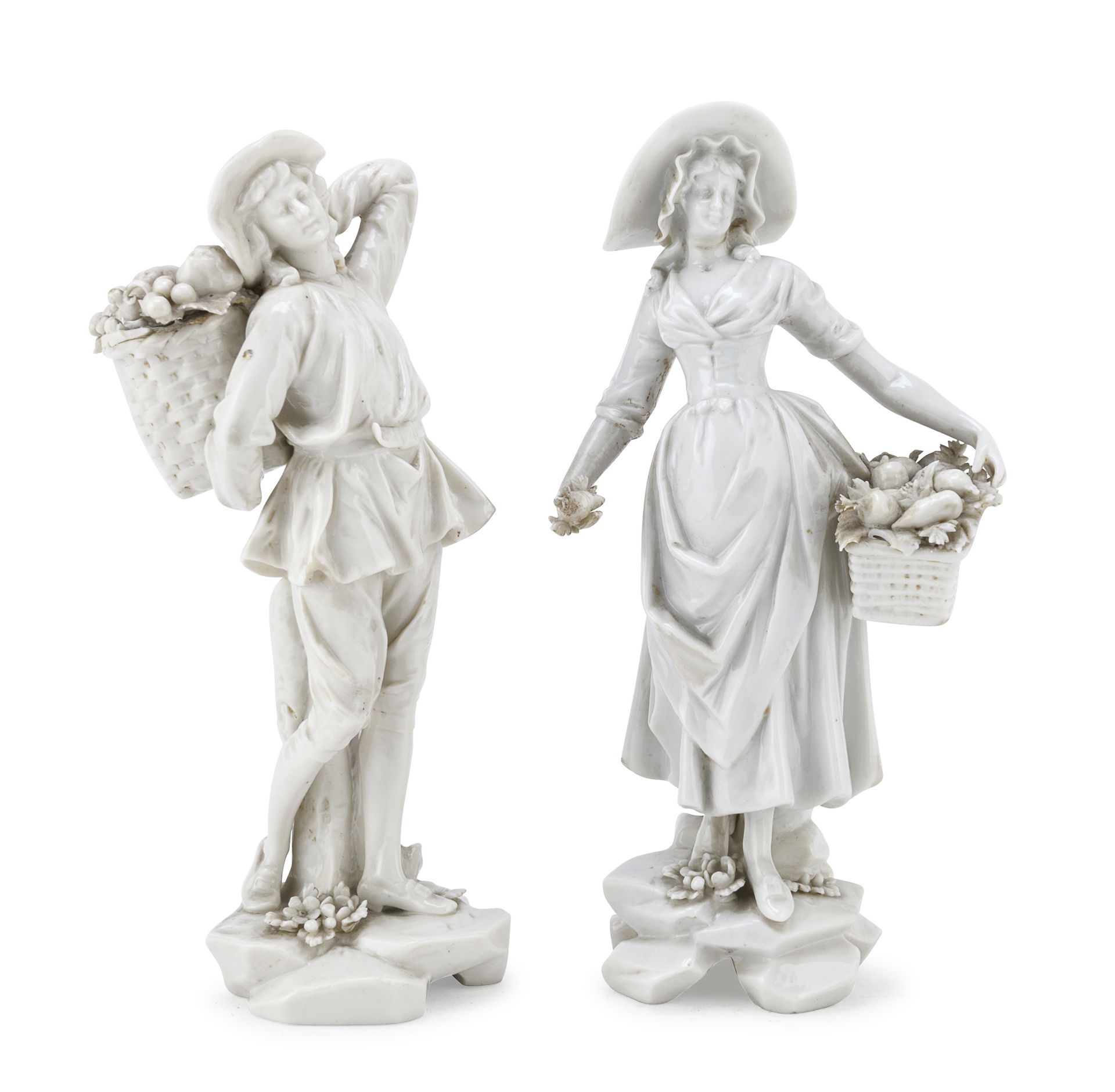 PAIR OF WHITE PORCELAIN SCULPTURES GINORI LATE 19TH CENTURY