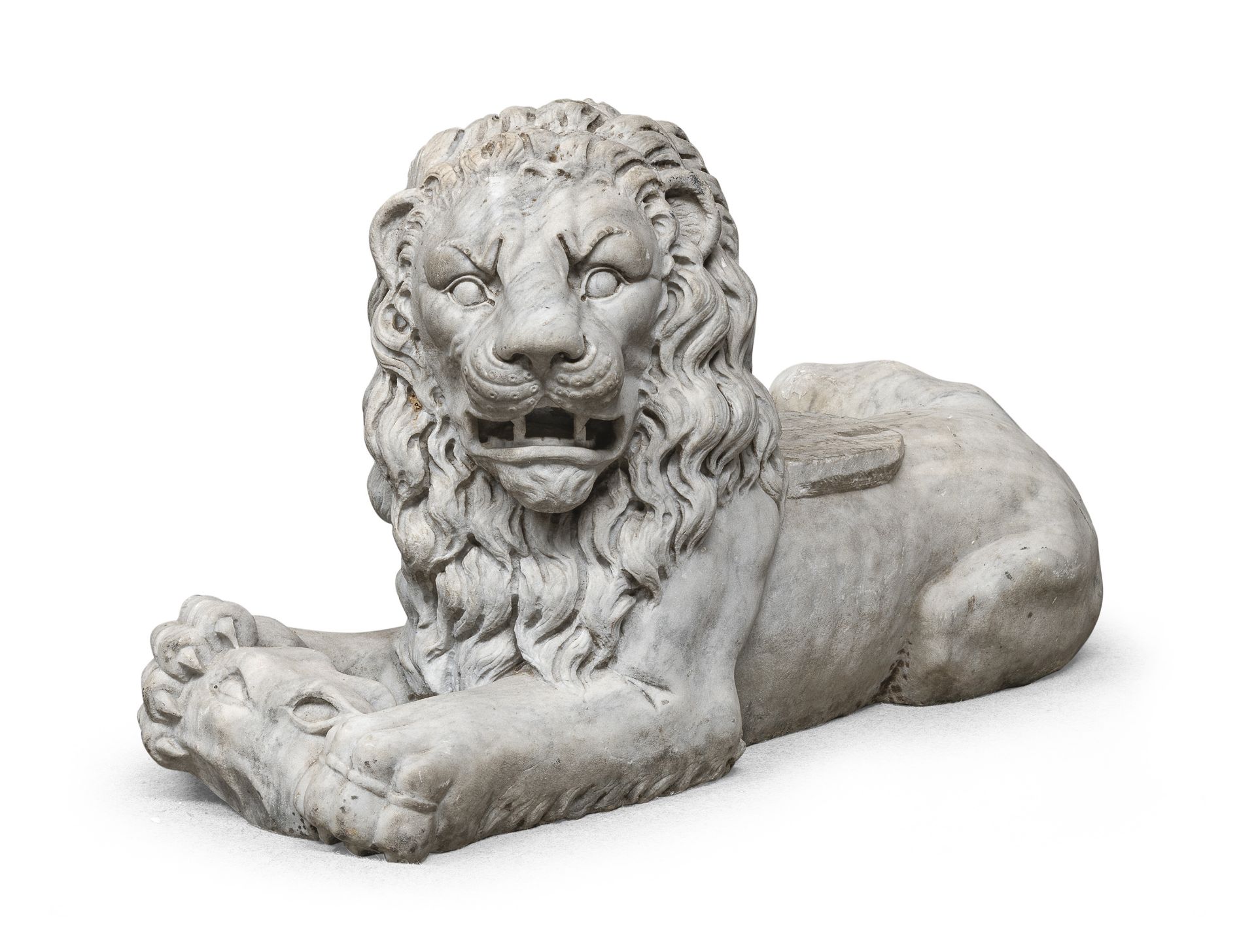 EXTRAORDINARY WHITE MARBLE LION VENICE 15TH CENTURY