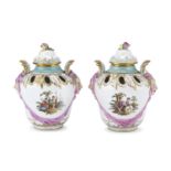PAIR OF SMALL PORCELAIN POTICHES BERLIN 19TH CENTURY