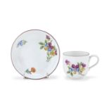 PORCELAIN CUP AND SAUCER MEISSEN MARCOLINI LATE 18TH CENTURY