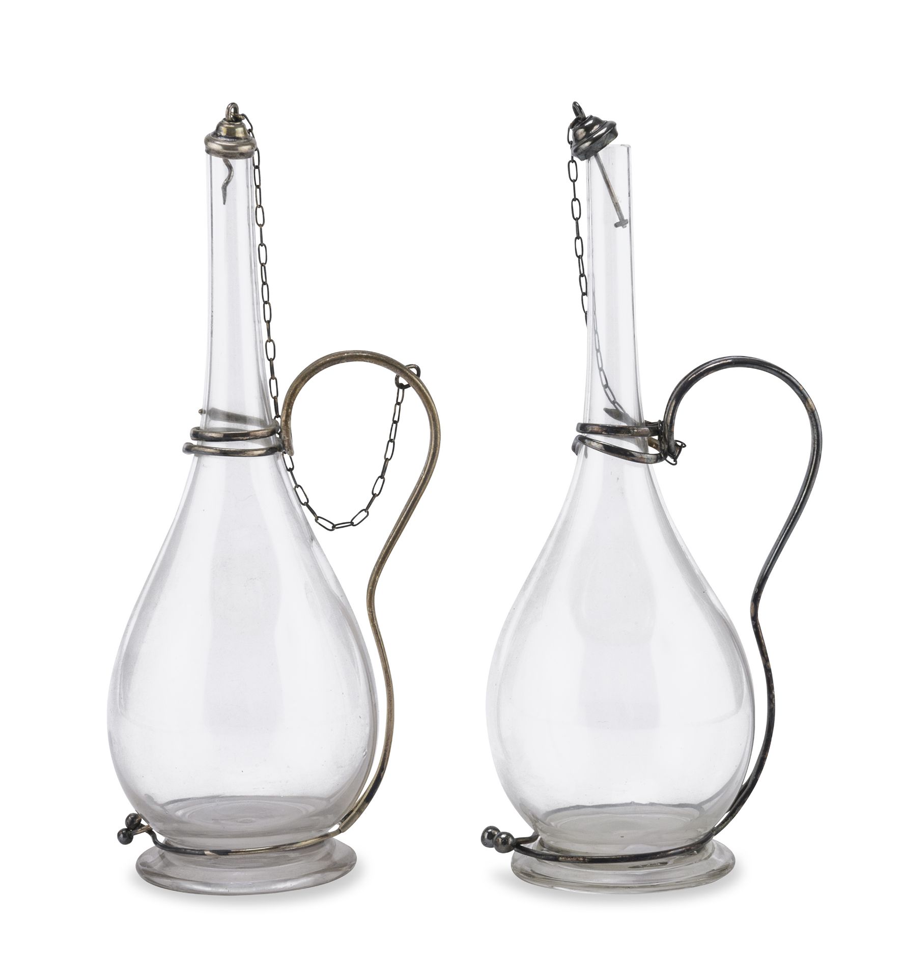 PAIR OF OIL BOTTLES EARLY 20TH CENTURY