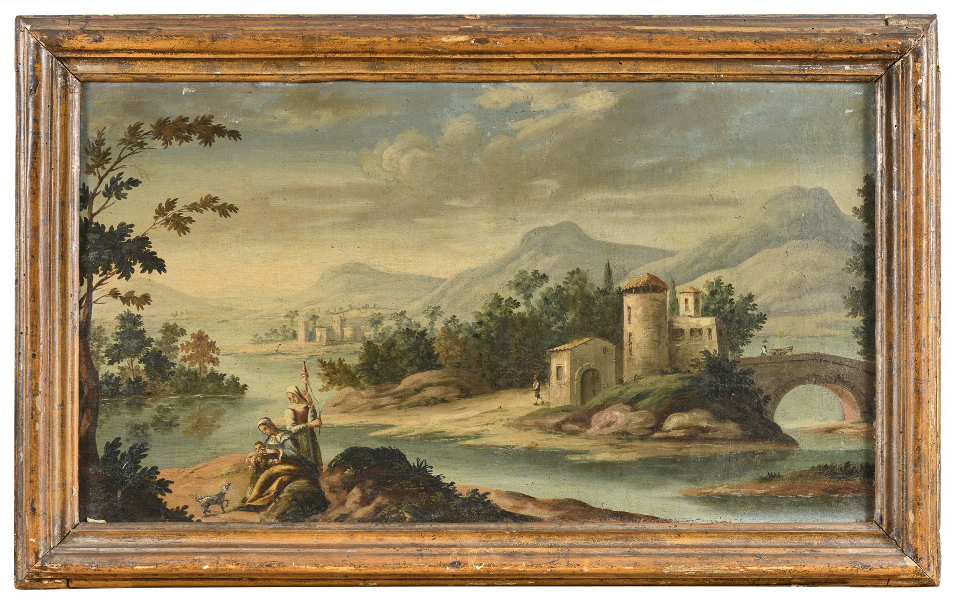 PAIR OF VENETO OIL PAINTINGS 18TH CENTURY