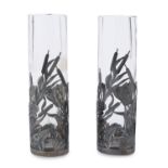 PAIR OF GLASS FLOWER VASES EARLY 20TH CENTURY