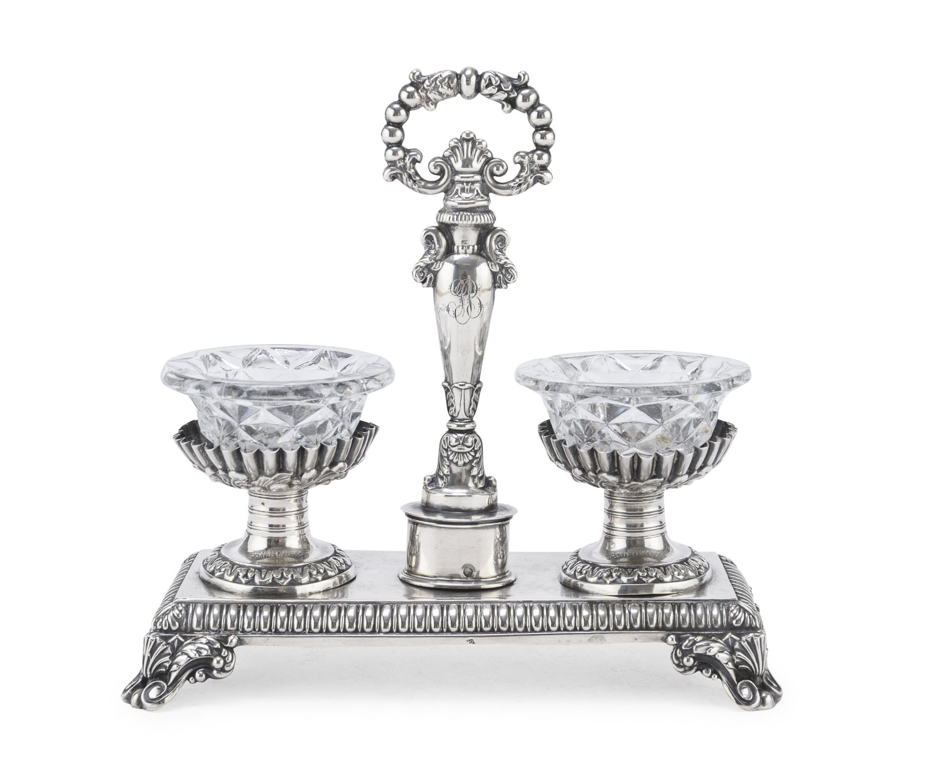 DOUBLE SILVER SALT CELLAR PARIS 1819/1938