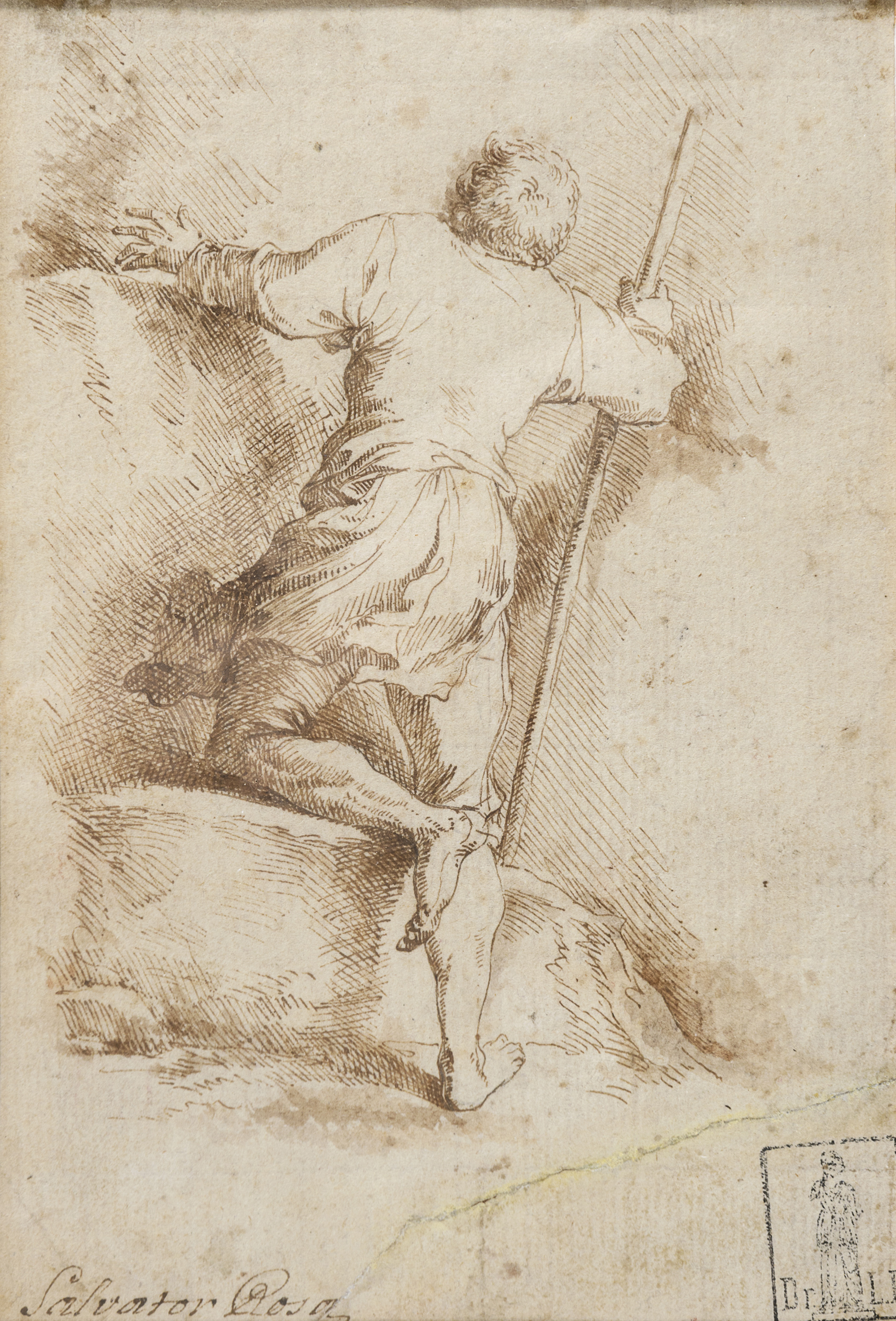 INK DRAWING BY SALVATOR ROSA (?) 17TH CENTURY - Image 2 of 2