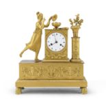 MANTEL CLOCK IN GILT BRONZE EARLY 19TH CENTURY