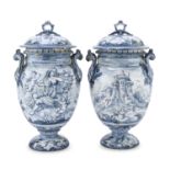 PAIR OF CERAMIC POTICHES SAVONA EARLY 20TH CENTURY