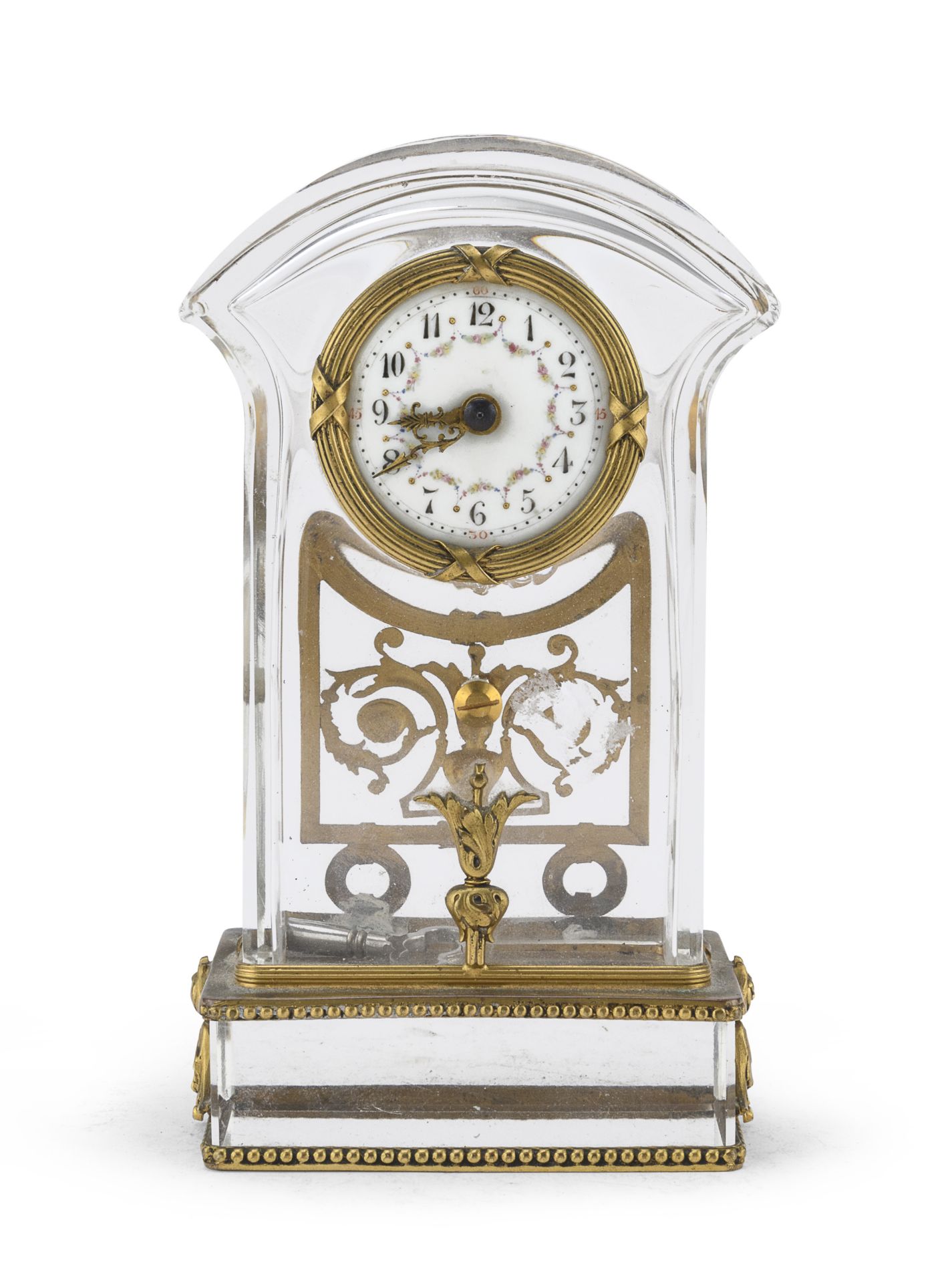 CRYSTAL TABLE CLOCK EARLY 20TH CENTURY
