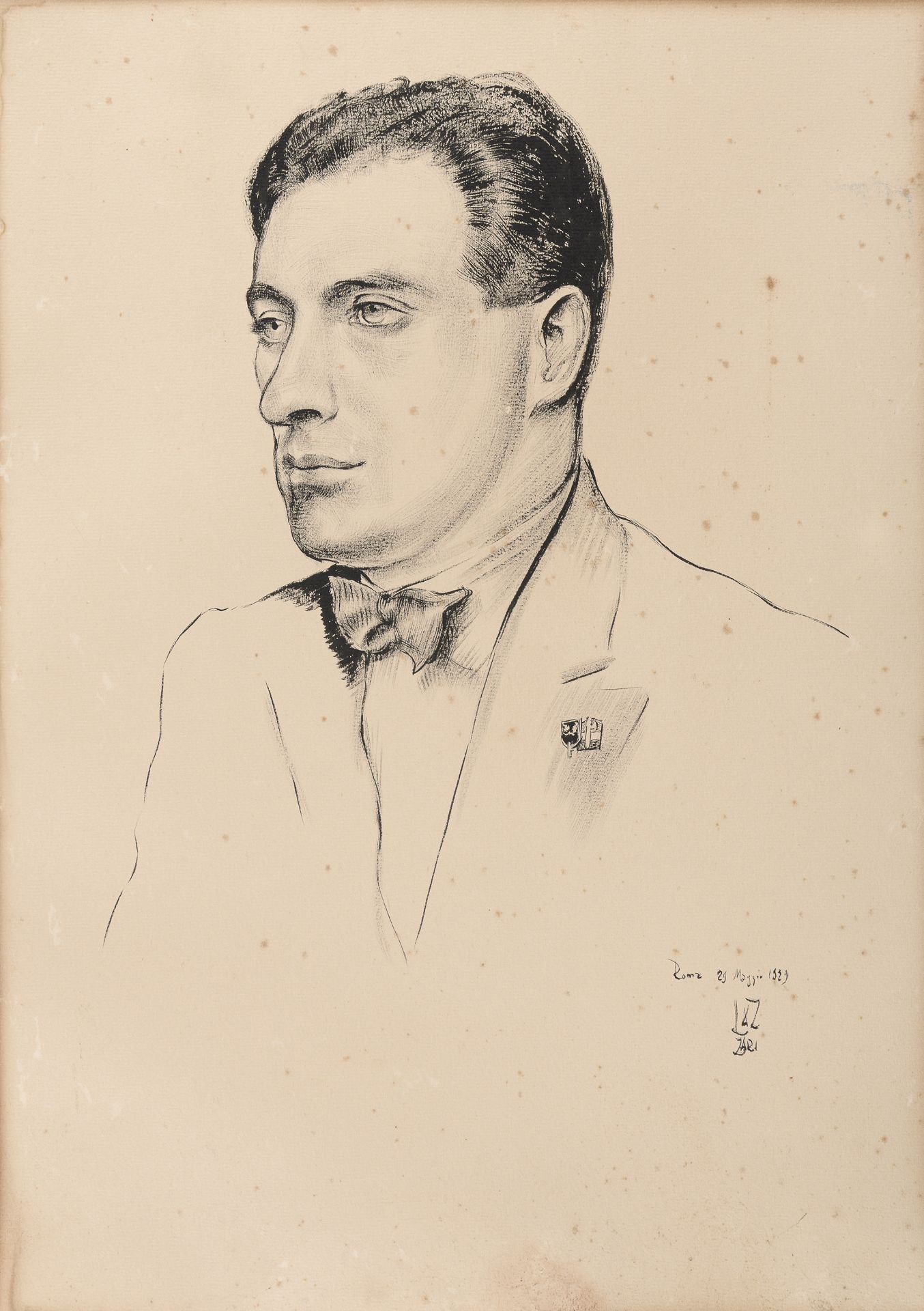 INK PORTRAIT OF A MAN 1929