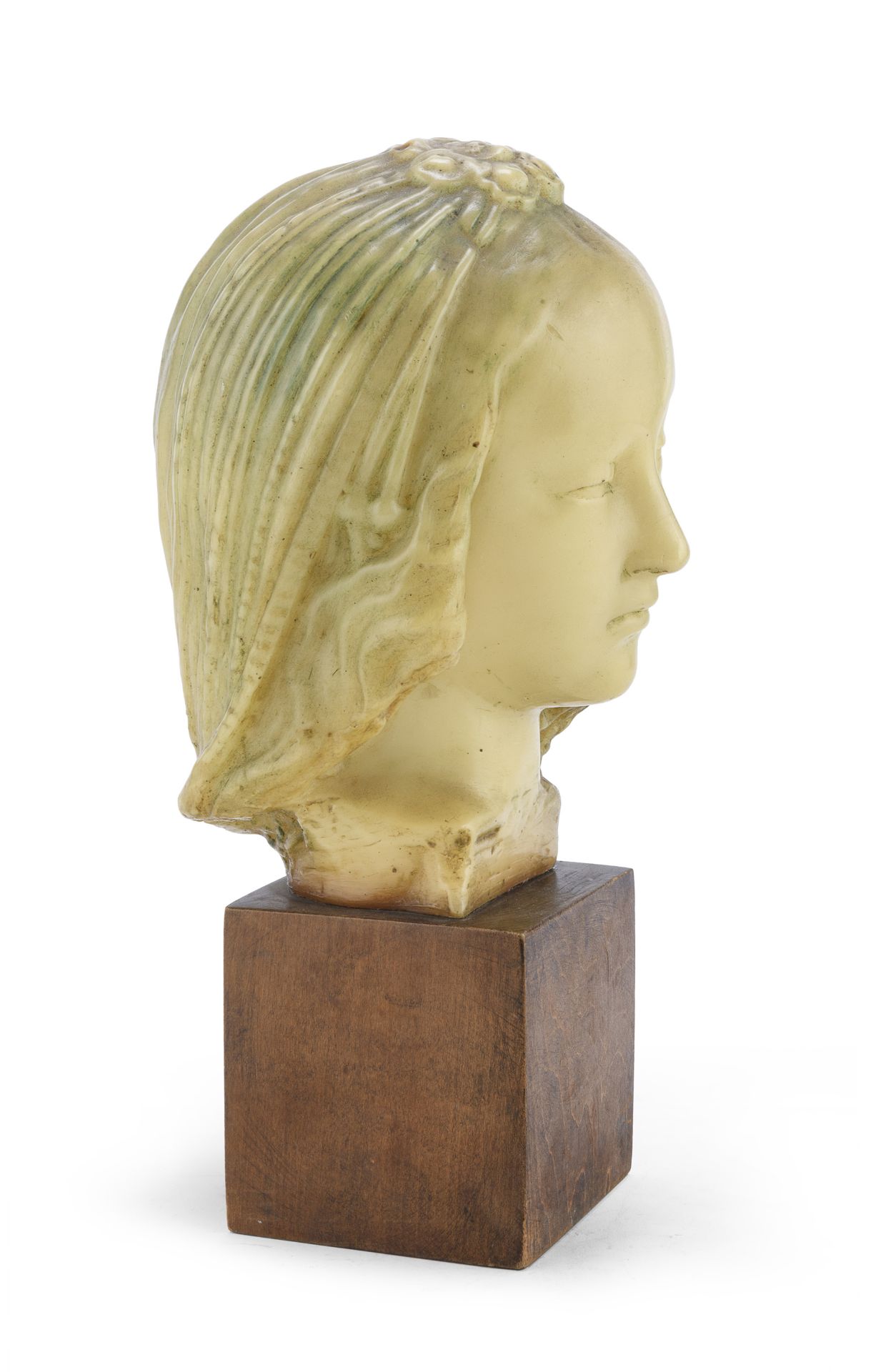 WAX HEAD OF A YOUNG WOMAN 20TH CENTURY - Image 2 of 2