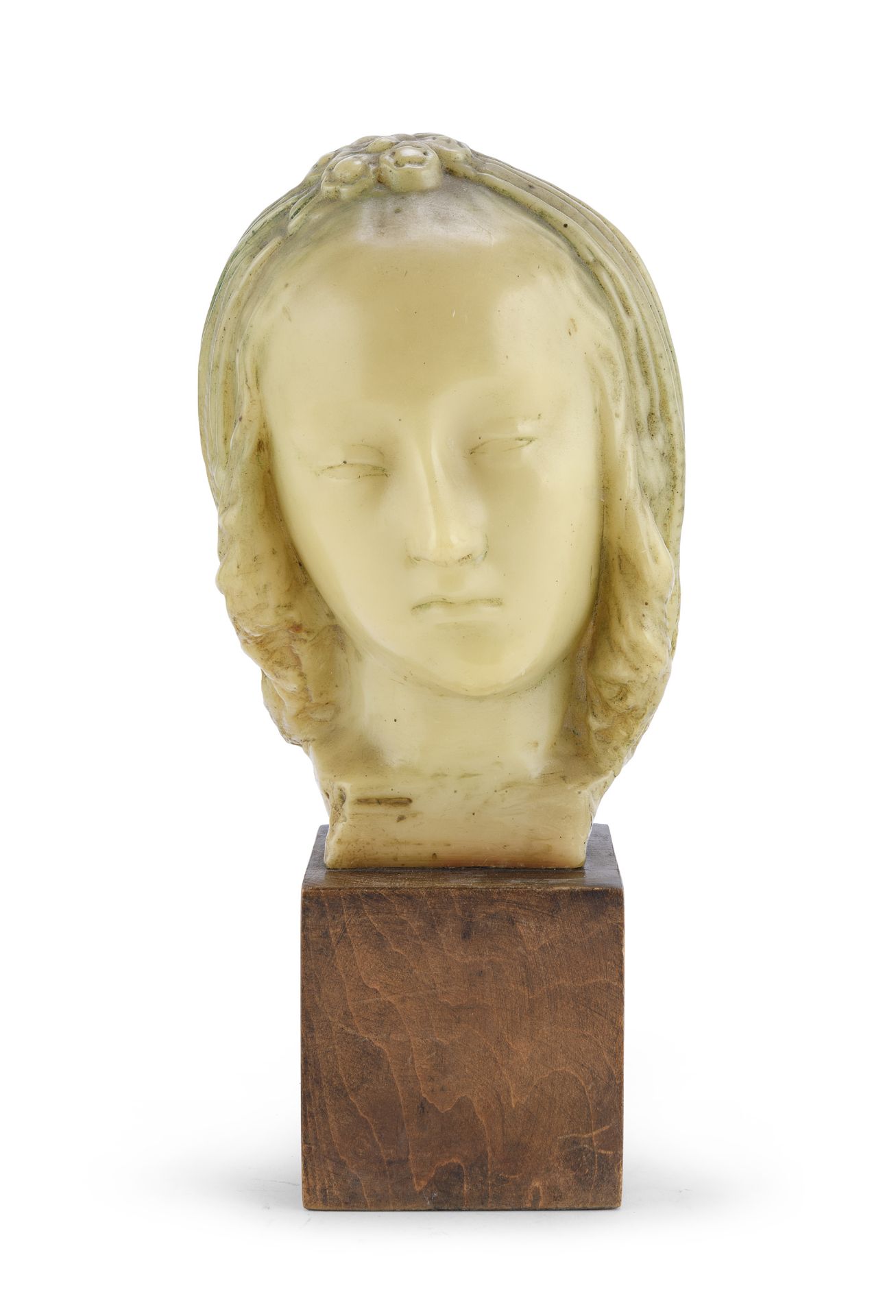 WAX HEAD OF A YOUNG WOMAN 20TH CENTURY