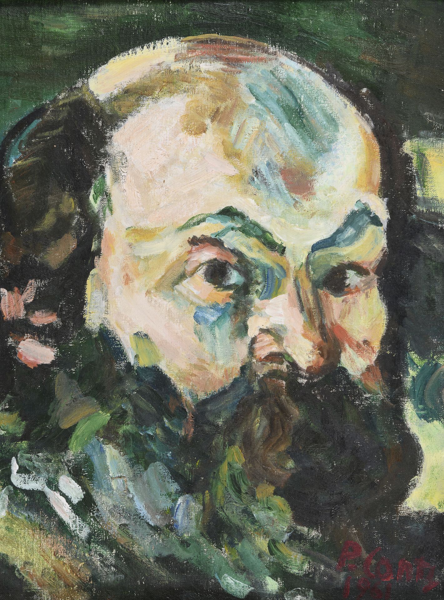 OIL PORTRAIT OF PAUL CEZANNE BY PRIMO CONTI 1961