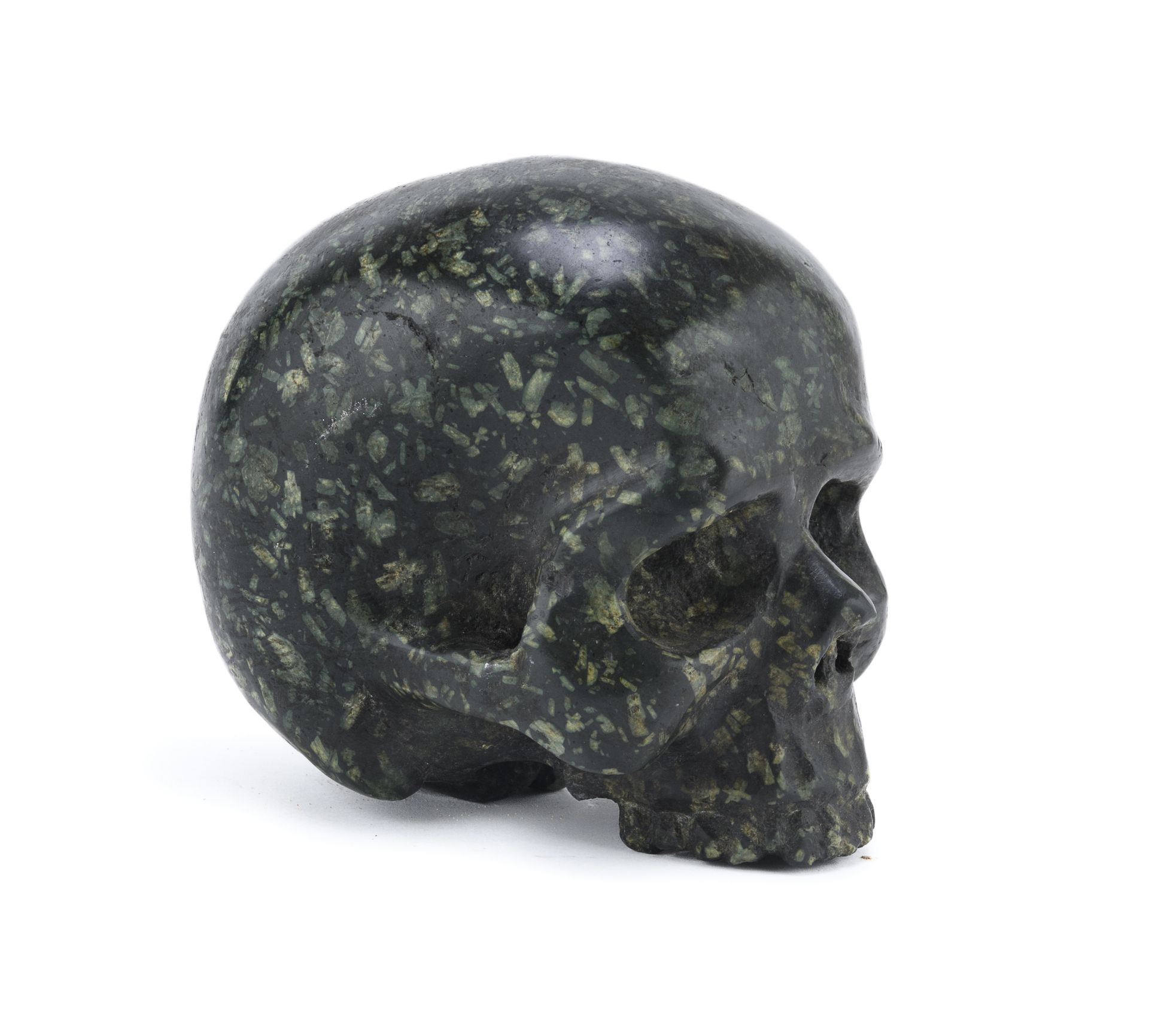 SERPENTINE MARBLE SKULL 19TH CENTURY - Image 2 of 2