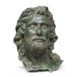 BRONZE HEAD OF SAINT JOHN THE BAPTIST 19TH CENTURY