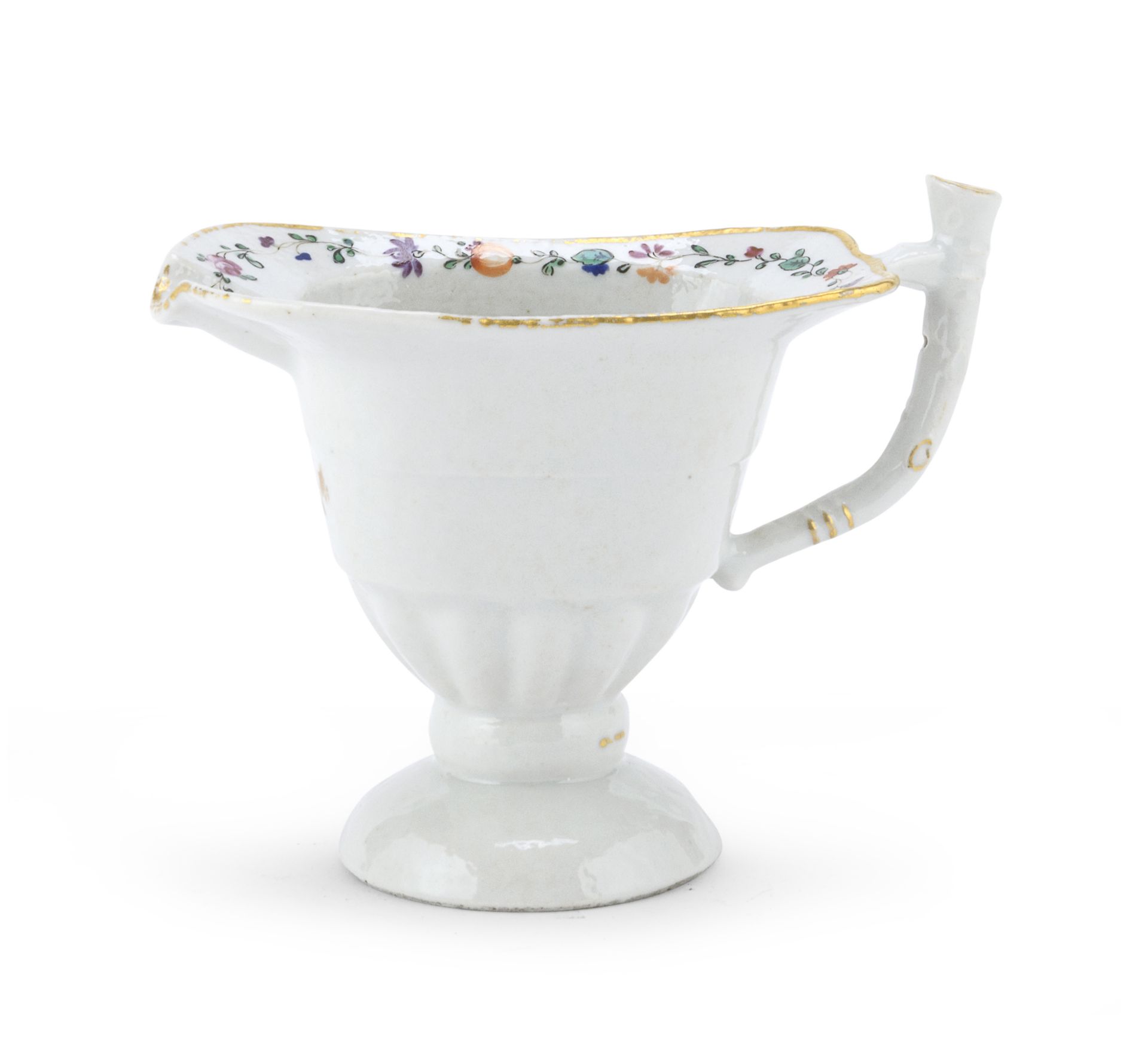 A PORCELAIN CREAMER WITH POLYCHROME ENAMELS AND GOLD CHINA 18TH CENTURY