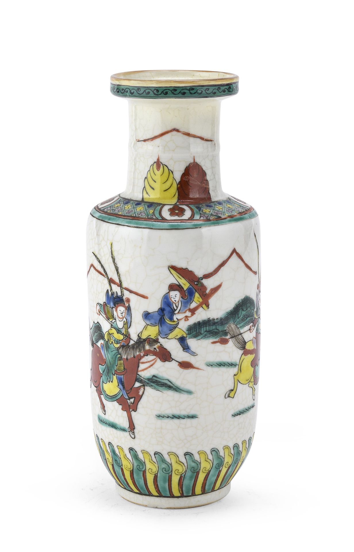 POLYCHROME ENAMELED PORCELAIN VASE CHINA 20TH CENTURY