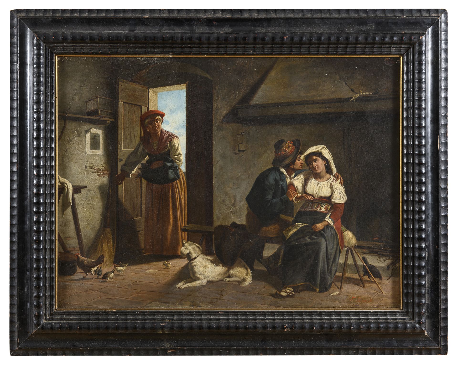 OIL PAINTING BY FRANCESCO RINALDI 19TH CENTURY