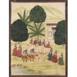 PERSIAN MIXED MEDIA PAINTING 20TH CENTURY