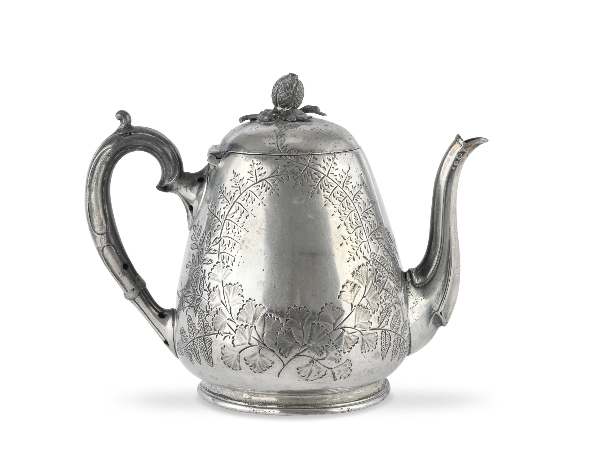 SILVER-PLATED TEAPOT VICTORIAN PERIOD ENGLAND